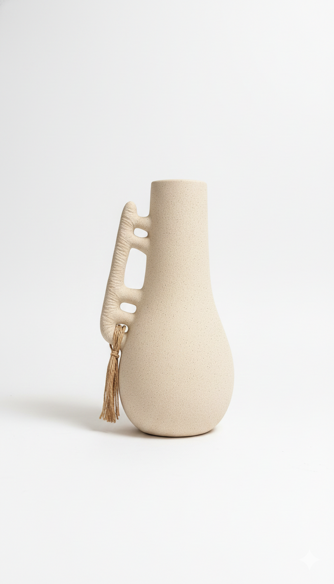 Ceramic & Sand Jar Decor with one hand