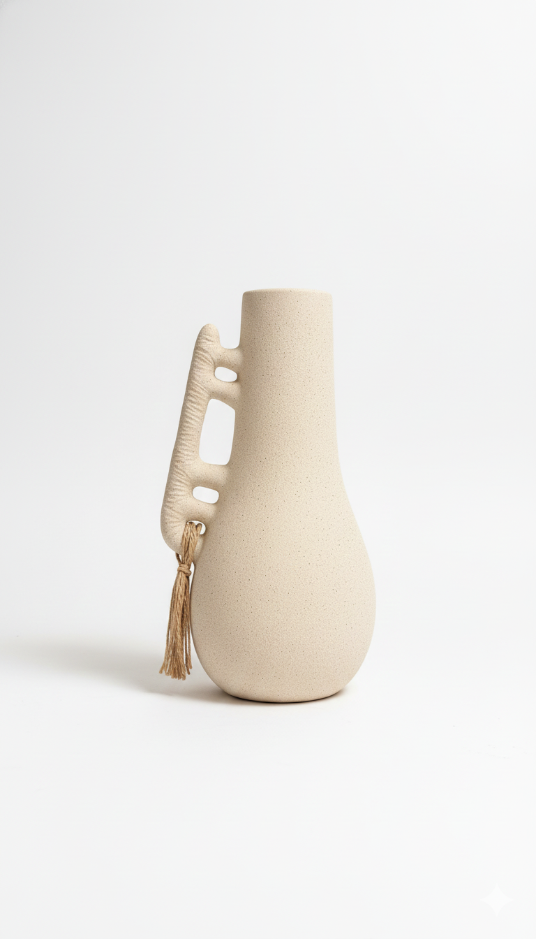 Ceramic & Sand Jar Decor with one hand