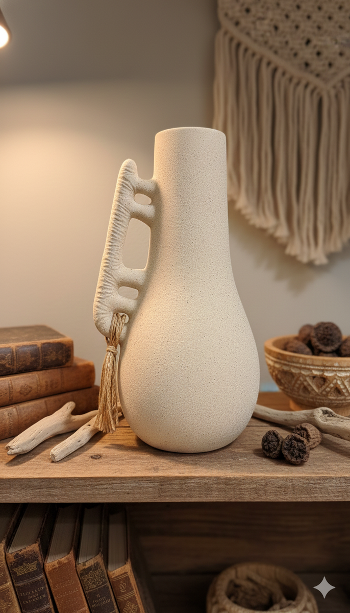 Ceramic & Sand Jar Decor with one hand