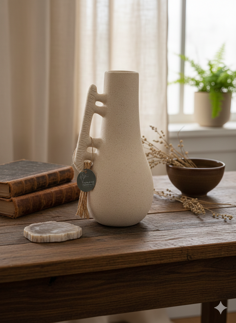 Ceramic & Sand Jar Decor with one hand