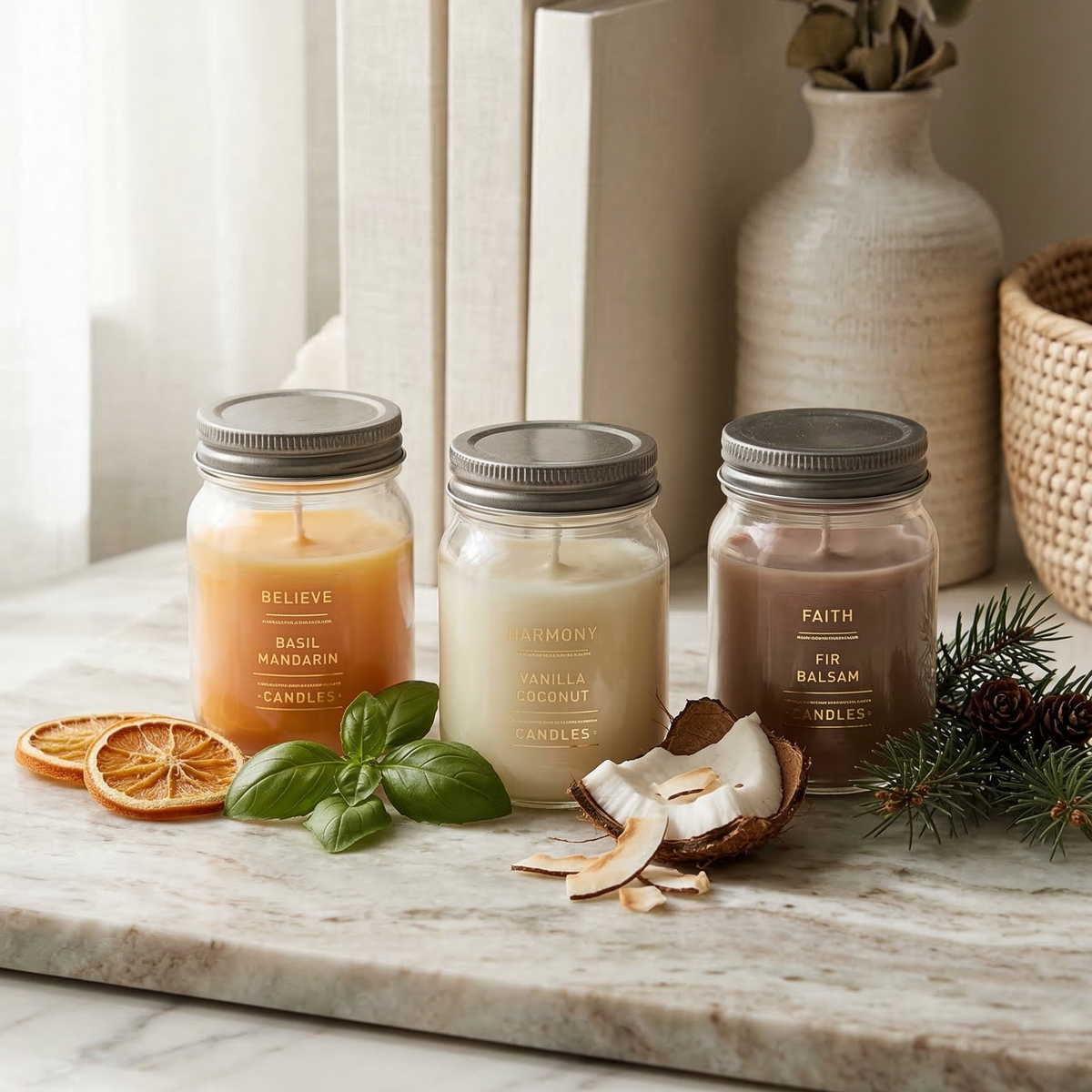 Mini candles set of 3