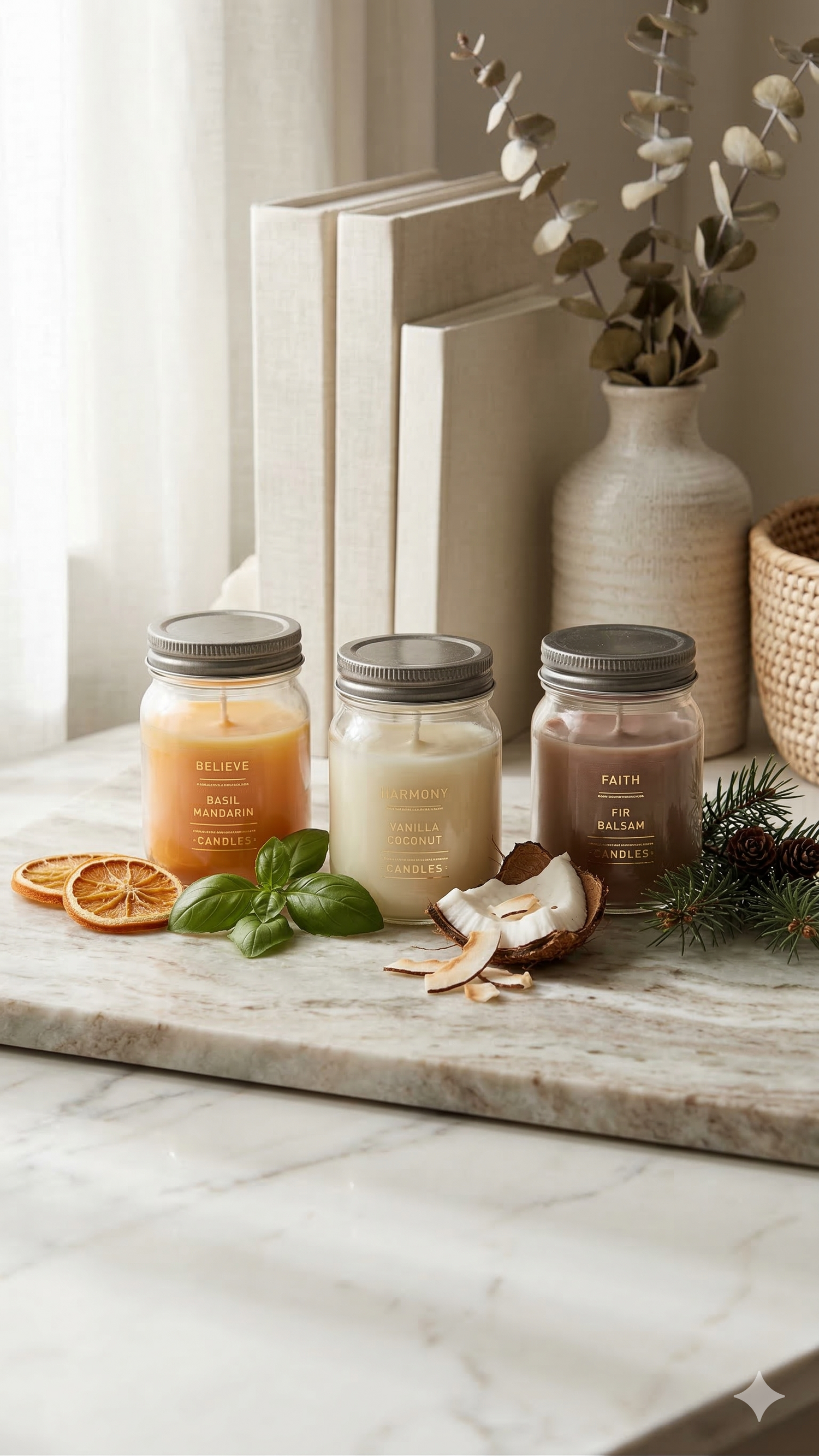 Mini candles set of 3